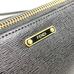 Fendi 8M0357 logo Pochette Shoulder Bag Black Gold