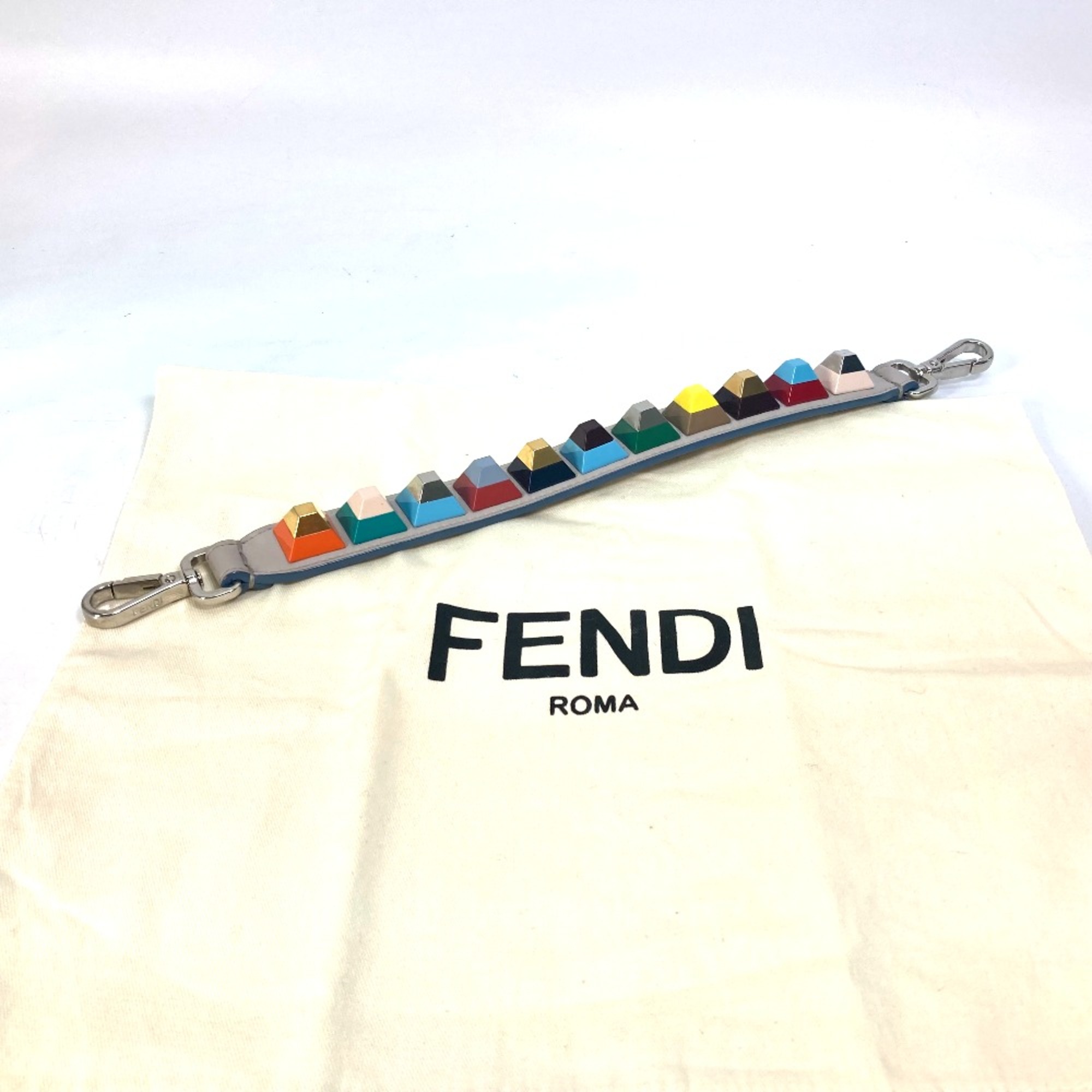 Fendi Studs Shoulder strap Gray x Multicolore