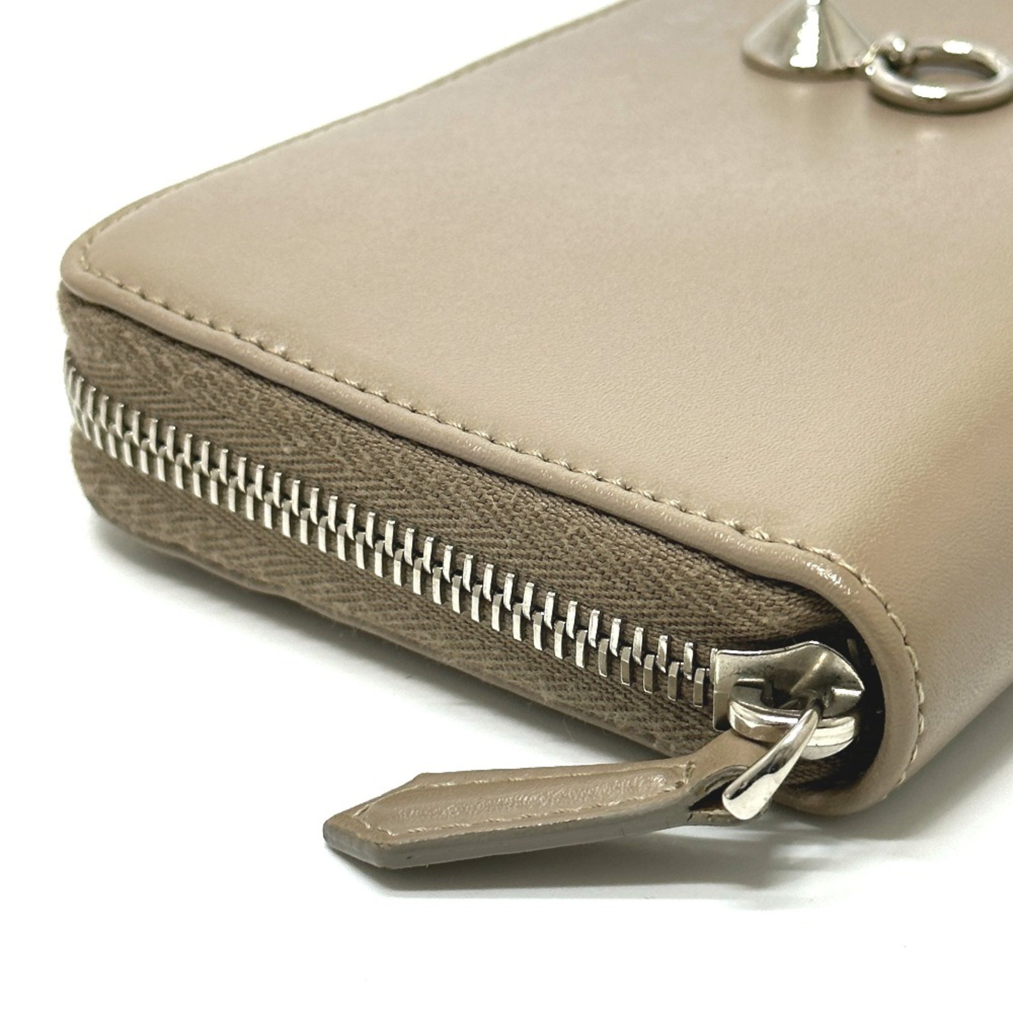 Fendi 8M0299 Zip Around Long Wallet Beige