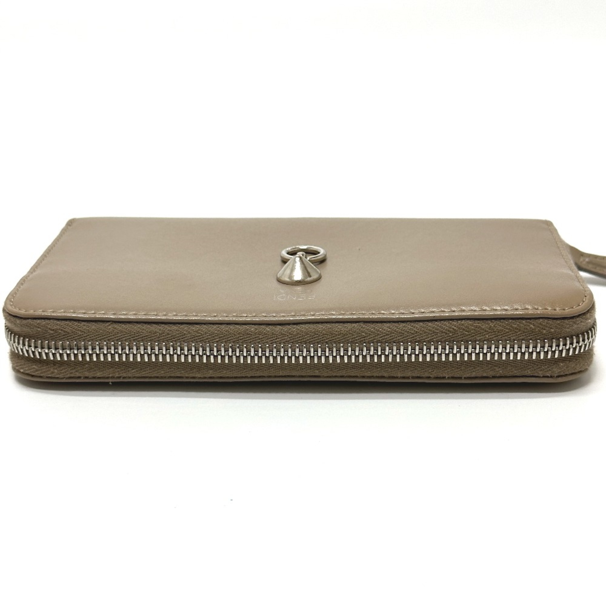 Fendi 8M0299 Zip Around Long Wallet Beige