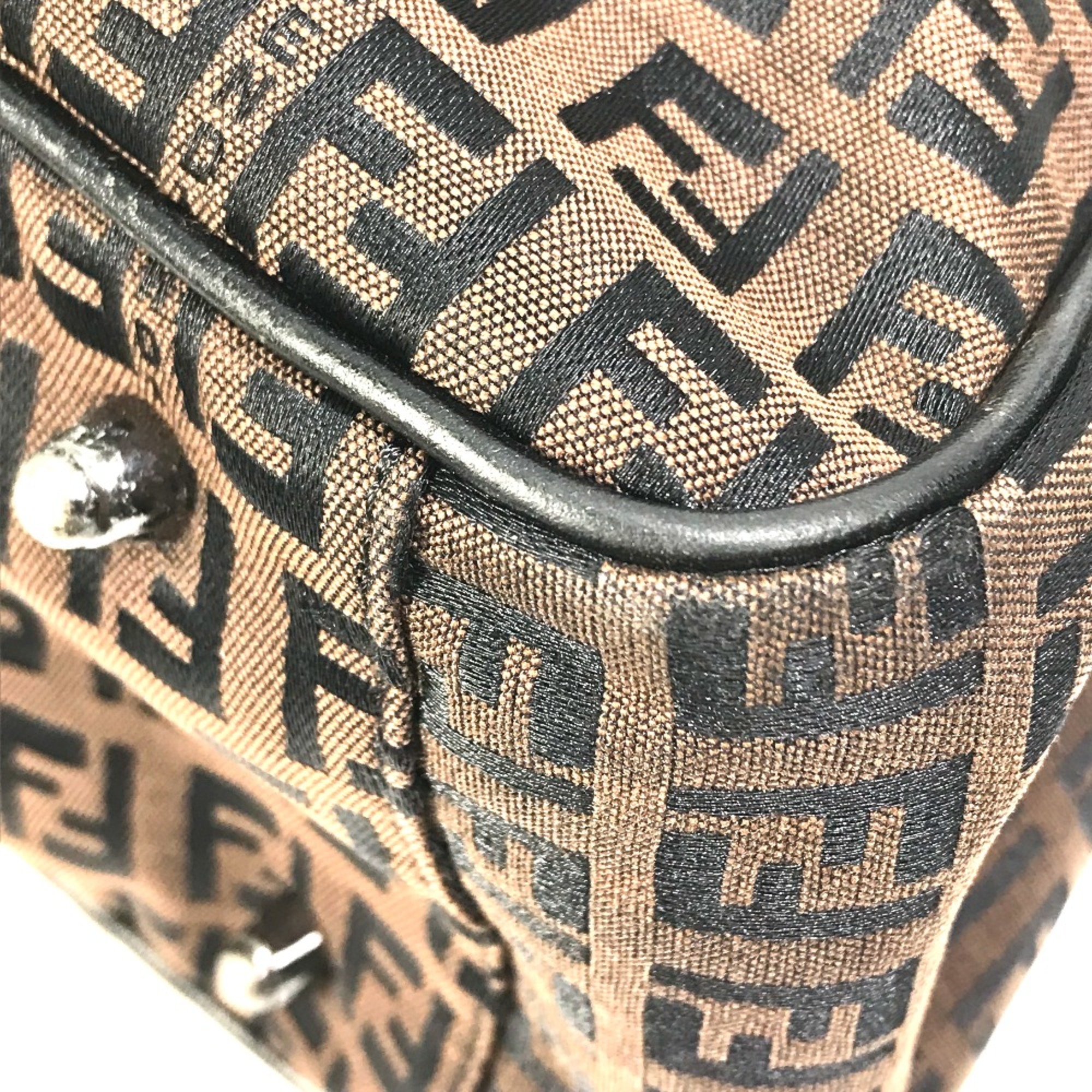 Fendi Zucchino Bag Duffle Bag Hand Bag Brown