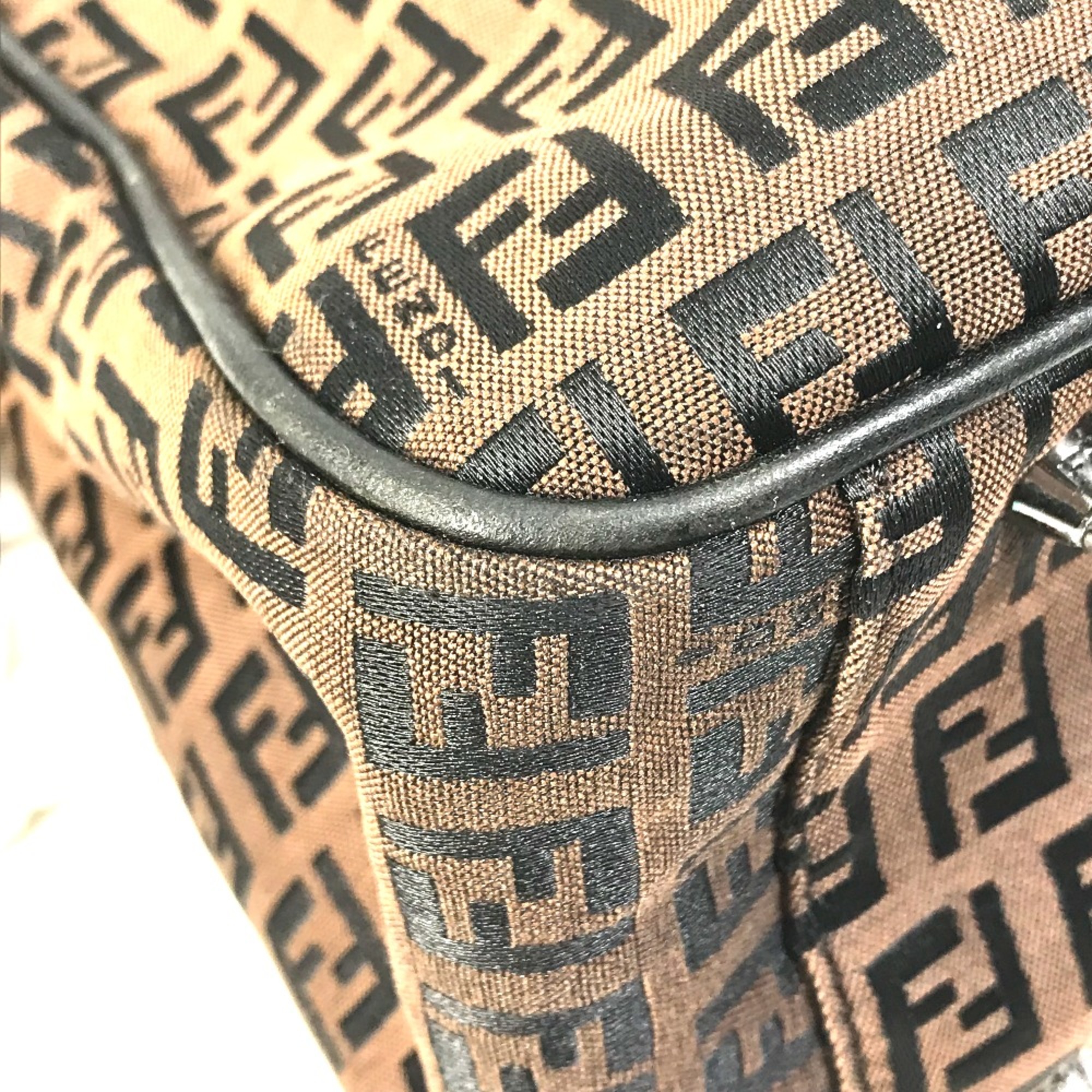 Fendi Zucchino Bag Duffle Bag Hand Bag Brown