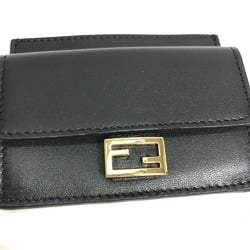 Fendi 8M0423 Coin Compartment Wallet coin purse Black Gold