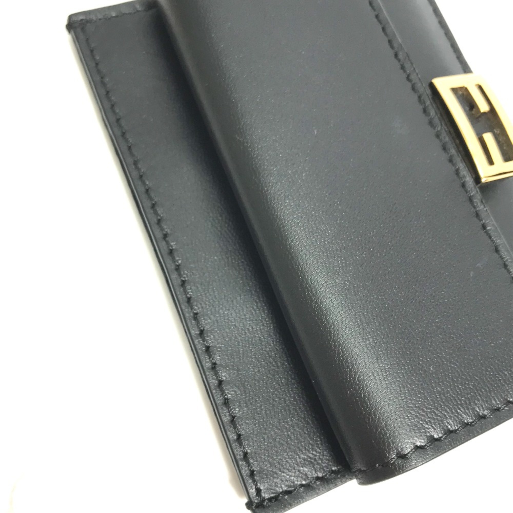 Fendi 8M0423 Coin Compartment Wallet coin purse Black Gold