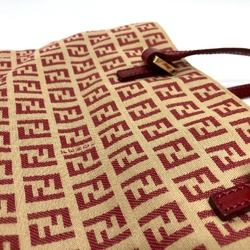 Fendi 8BH132 Zucchino bag shawl Hand Bag Red GoldHardware