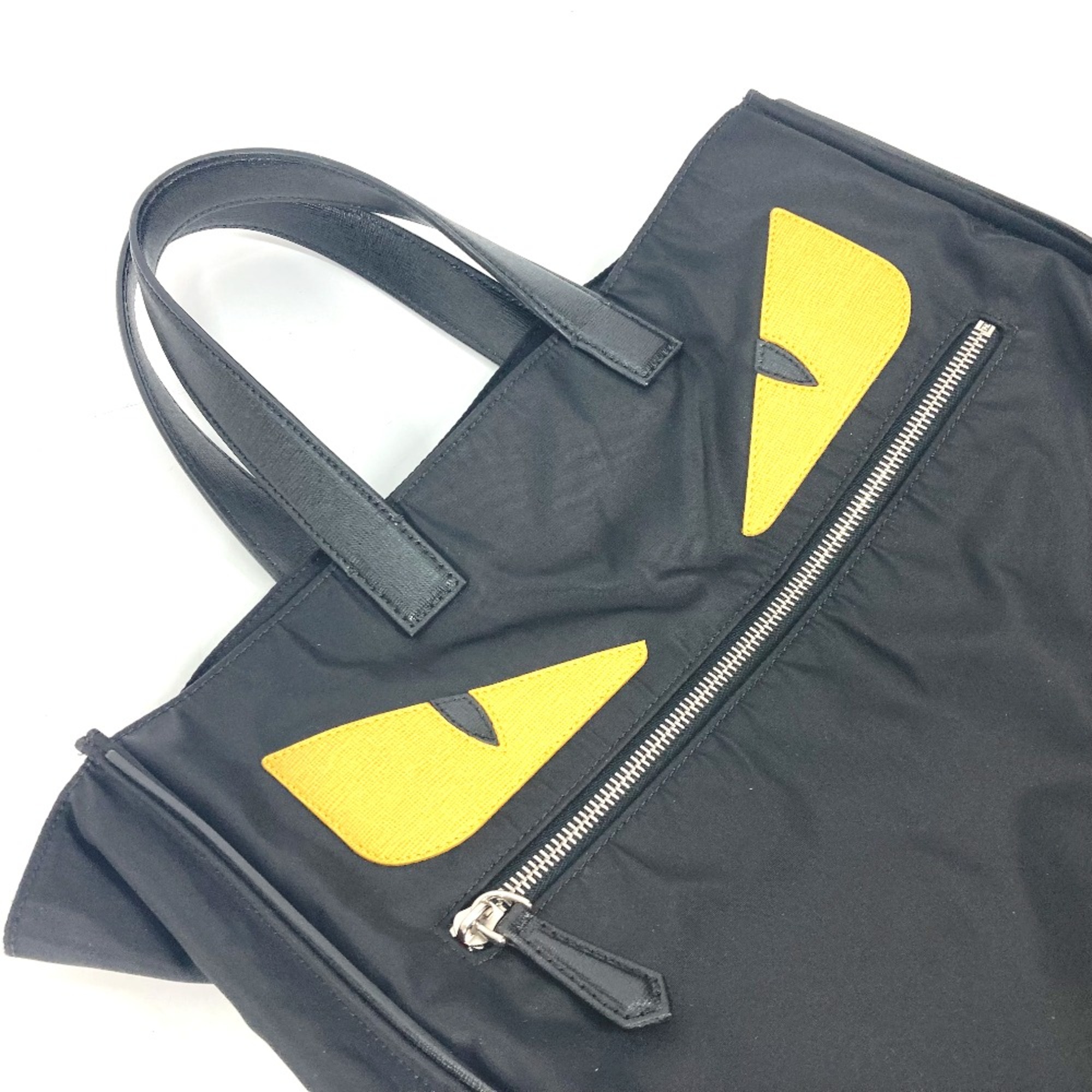 Fendi 7VA367 Vertical Shoulder Bag Tote Bag Black yellow