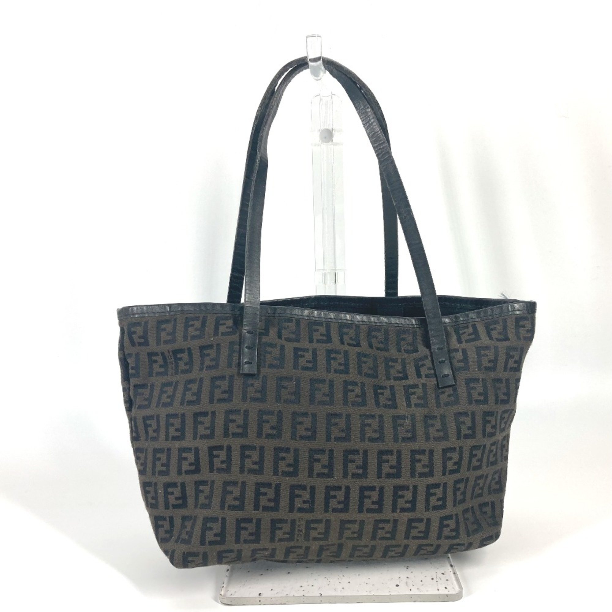 Fendi 8BH056 Zucchino FF logo With bag pouch Tote Bag Brown