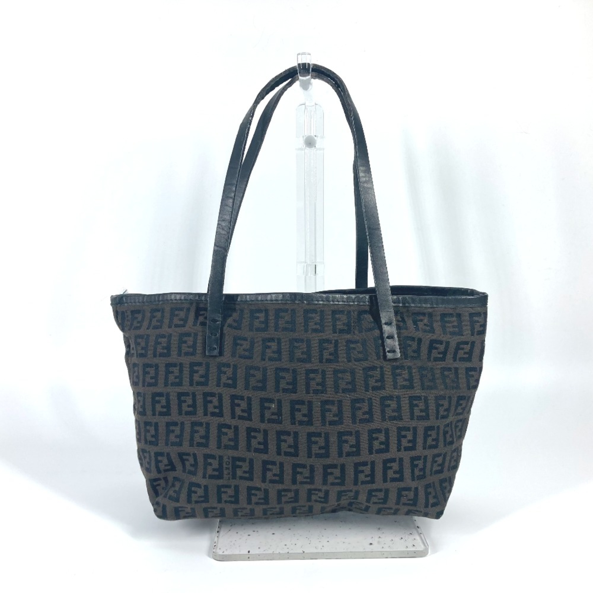 Fendi 8BH056 Zucchino FF logo With bag pouch Tote Bag Brown