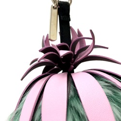 Fendi 7AR577 fruit pineapple Key Holder Bag Charm Green Pink /SilverHardware