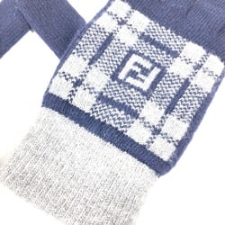 Fendi FXY010 Check Bicolor Glove gloves Navy gray