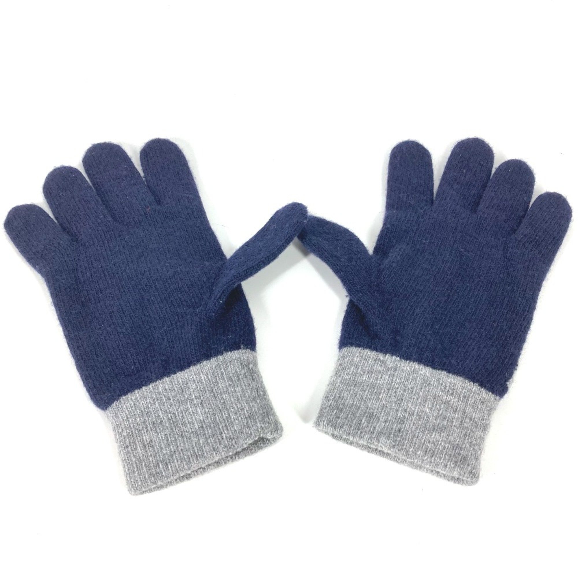 Fendi FXY010 Check Bicolor Glove gloves Navy gray