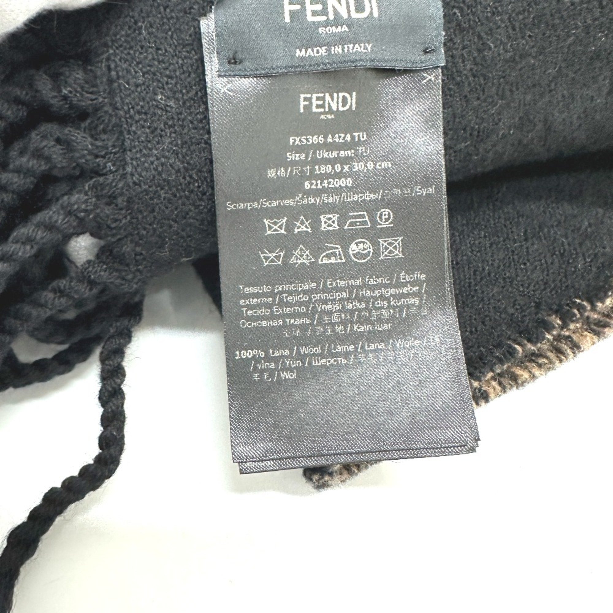 Fendi FXS366 Scarf Brown Black