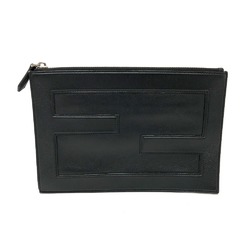 Fendi 7N0113 logo Cluch Bag bag Clutch bag Black SilverHardware