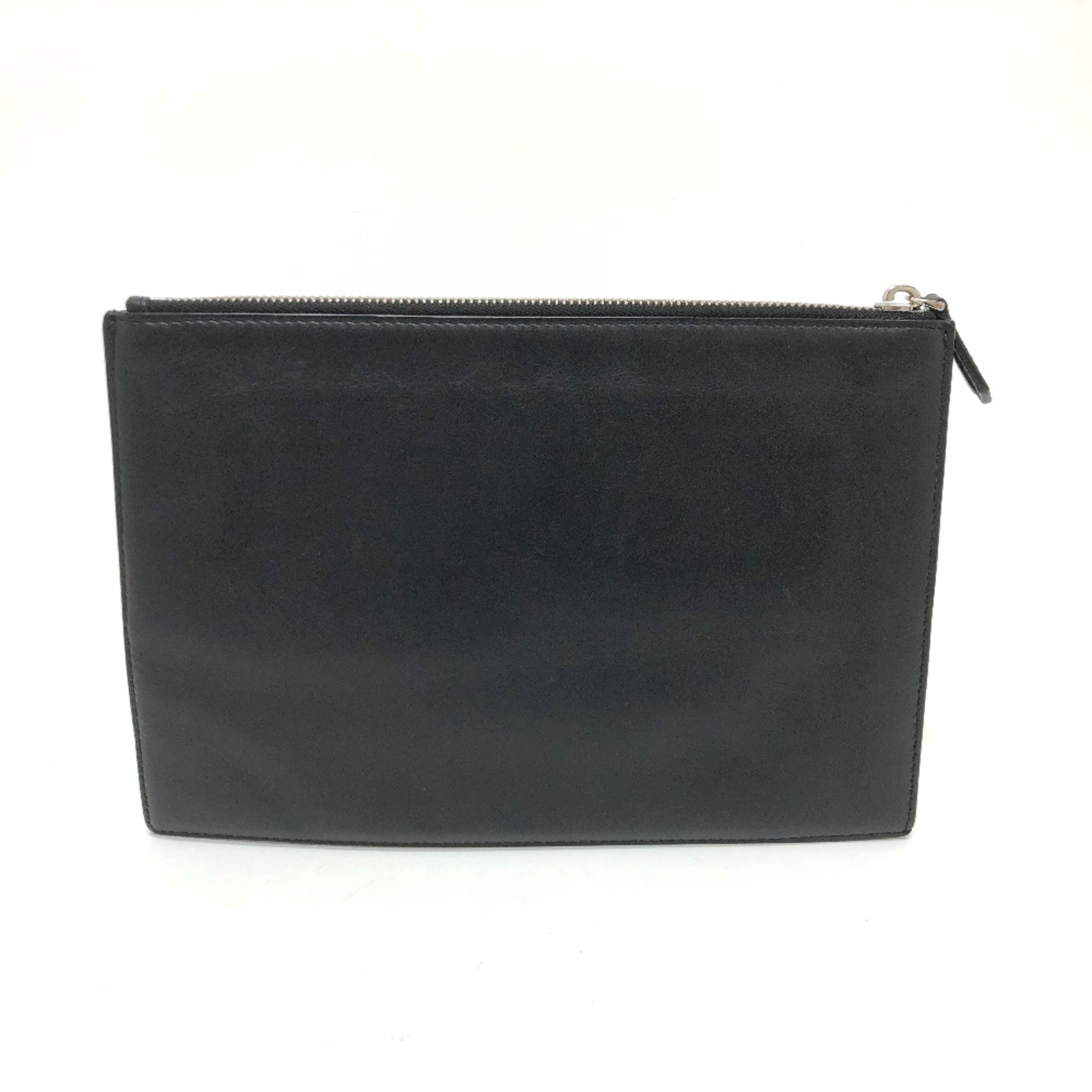 Fendi 7N0113 logo Cluch Bag bag Clutch bag Black SilverHardware