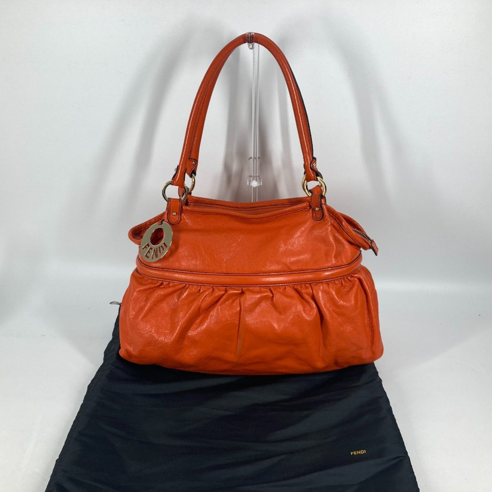 Fendi shoulder bag Shoulder bag with charm Tote Bag Orange