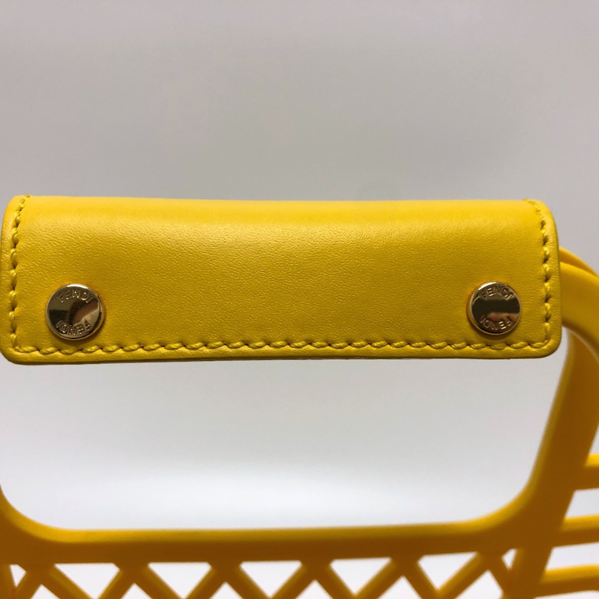 Fendi 8BH389 Basket bag Hand Bag yellow GoldHardware