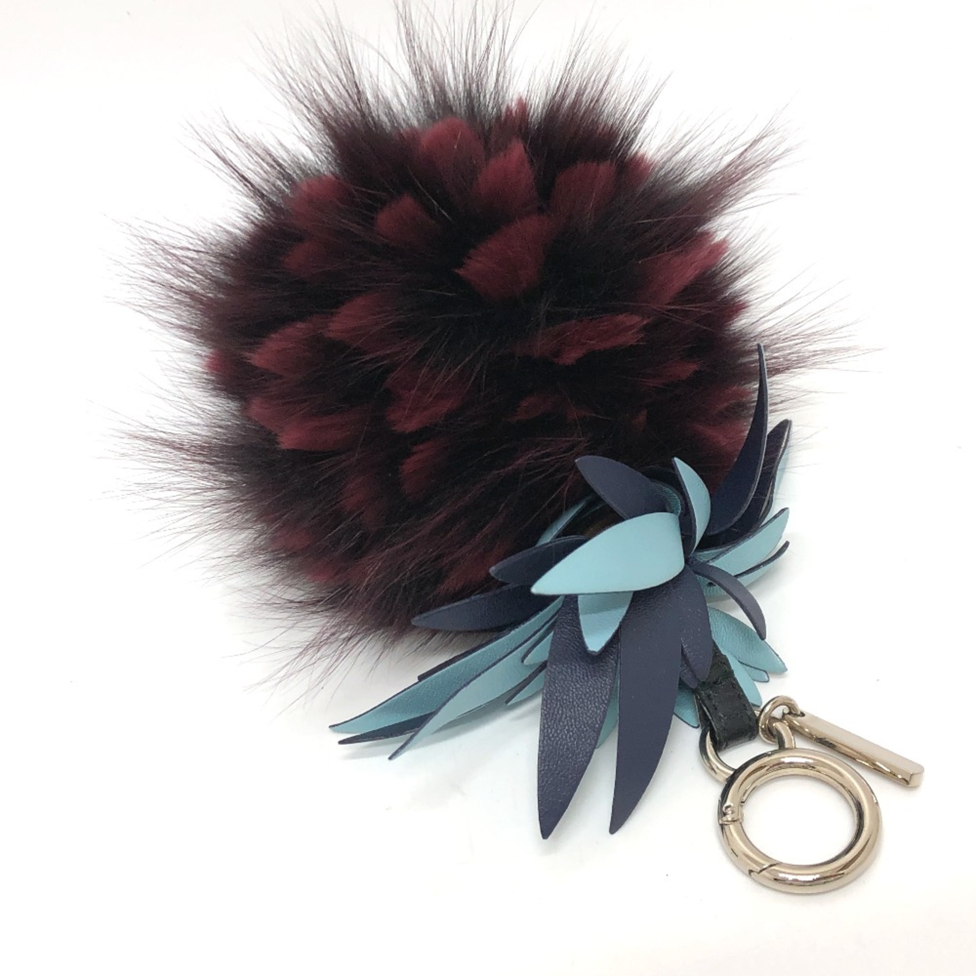 Fendi 7AR677 fruits Key Holder Bag Charm wine-red blue