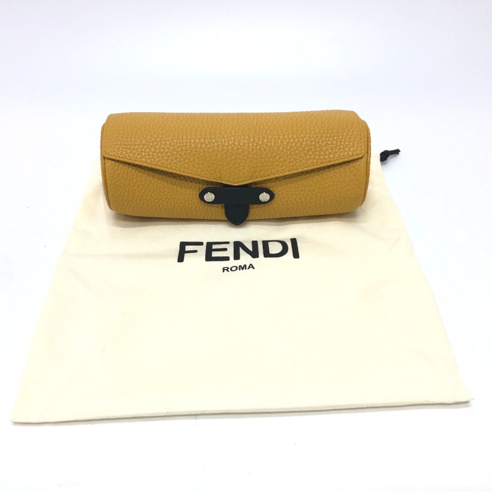 Fendi 7AS073 Watch case Watch case Accessory case yellow Black/SilverHardware