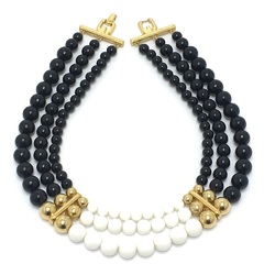 Givenchy 3 stations Accessories necklace Necklace Black x White GoldHardware