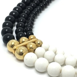 Givenchy 3 stations Accessories necklace Necklace Black x White GoldHardware