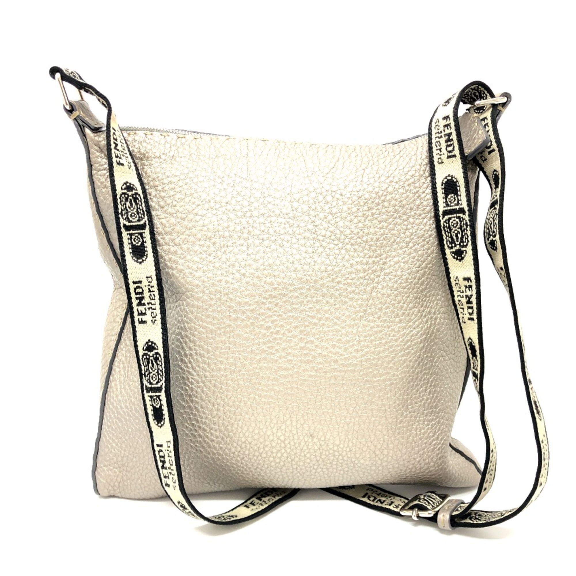 Fendi Crossbody Shoulder Bag Shoulder Bag Metallic color BeigeBased/SilverHardware