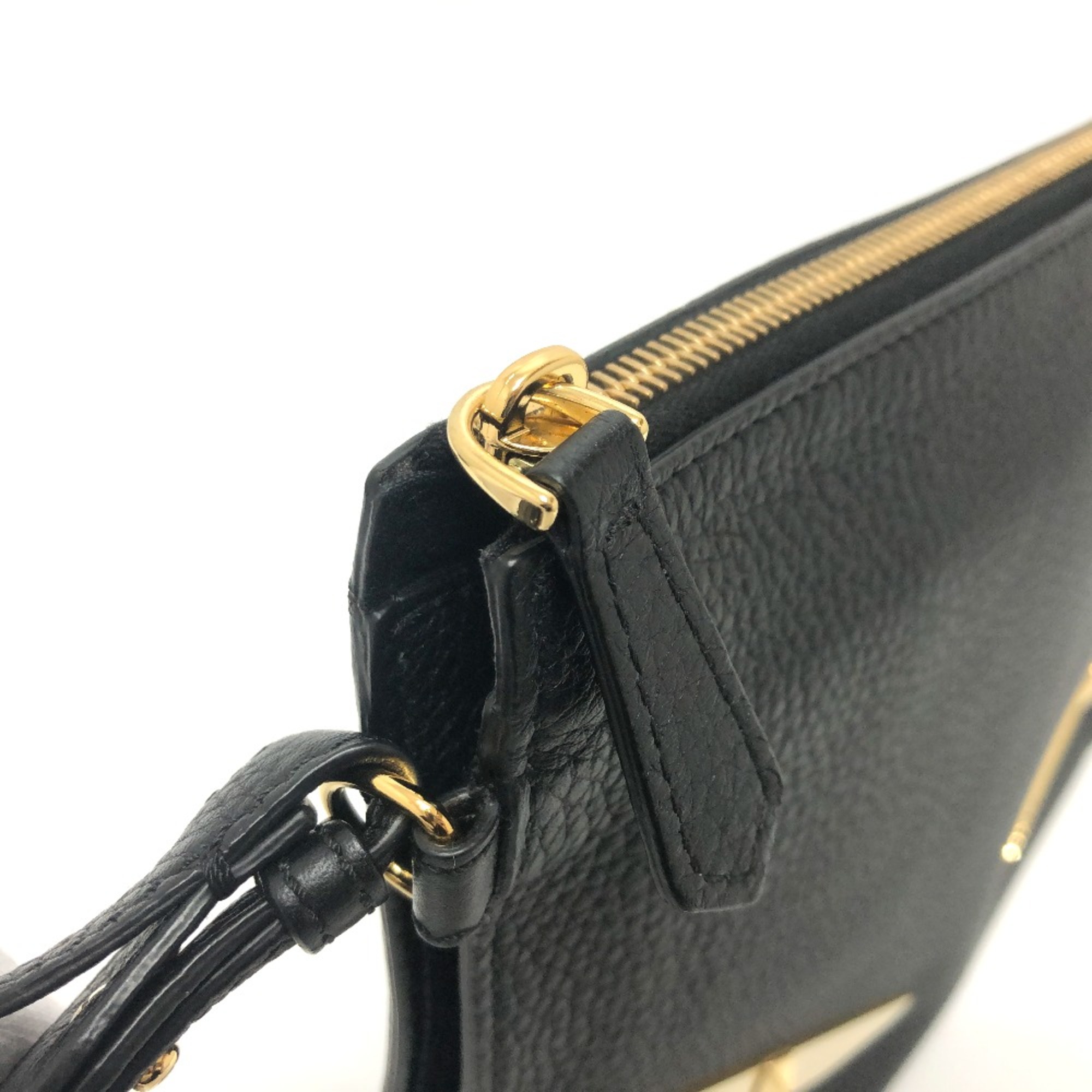 Fendi 7VA491 monster Bag pouch with strap Clutch bag Black GoldHardware