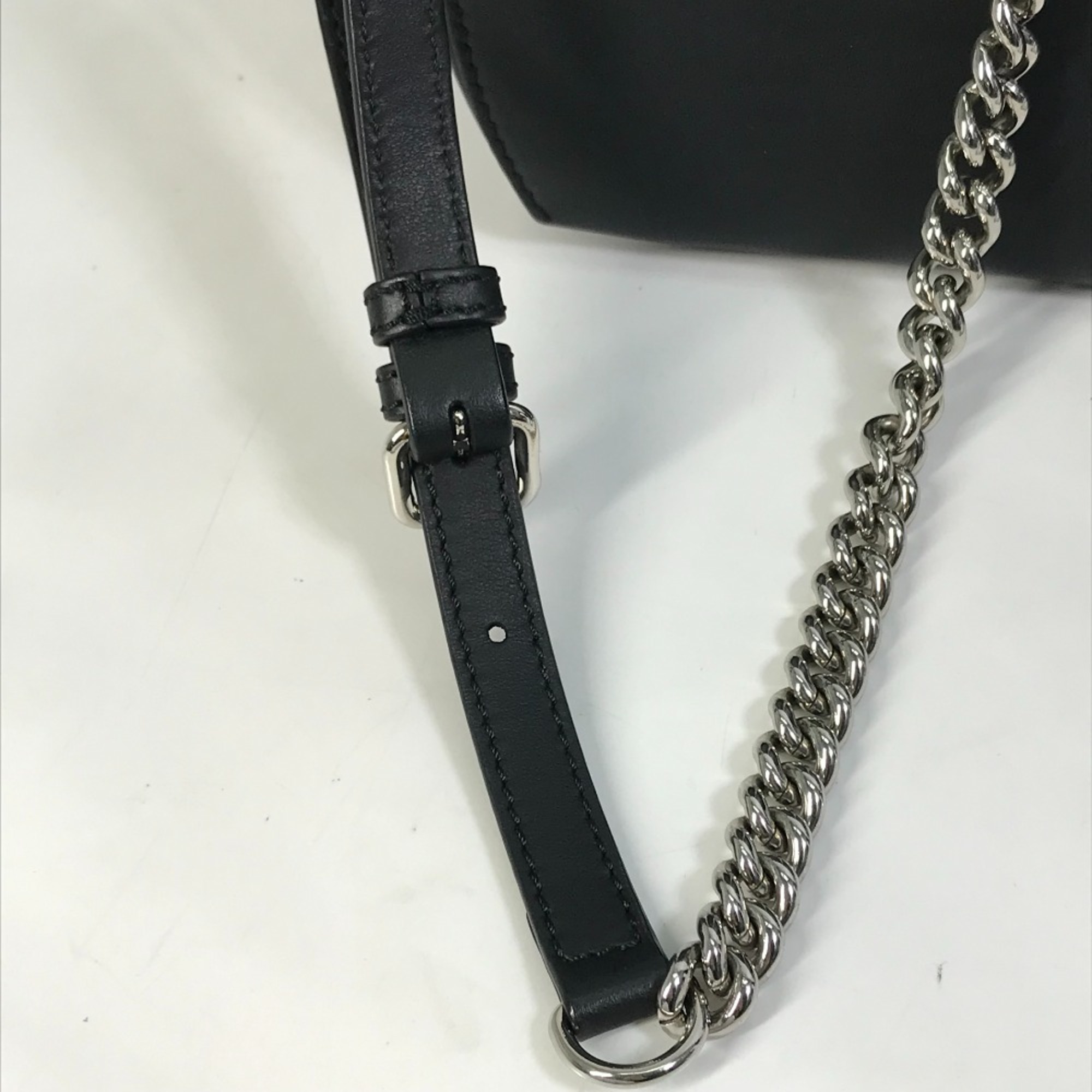 Fendi 8BZ042 Bag 2WAY Hand Bag Chain Backpack Black