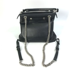 Fendi 8BZ042 Bag 2WAY Hand Bag Chain Backpack Black