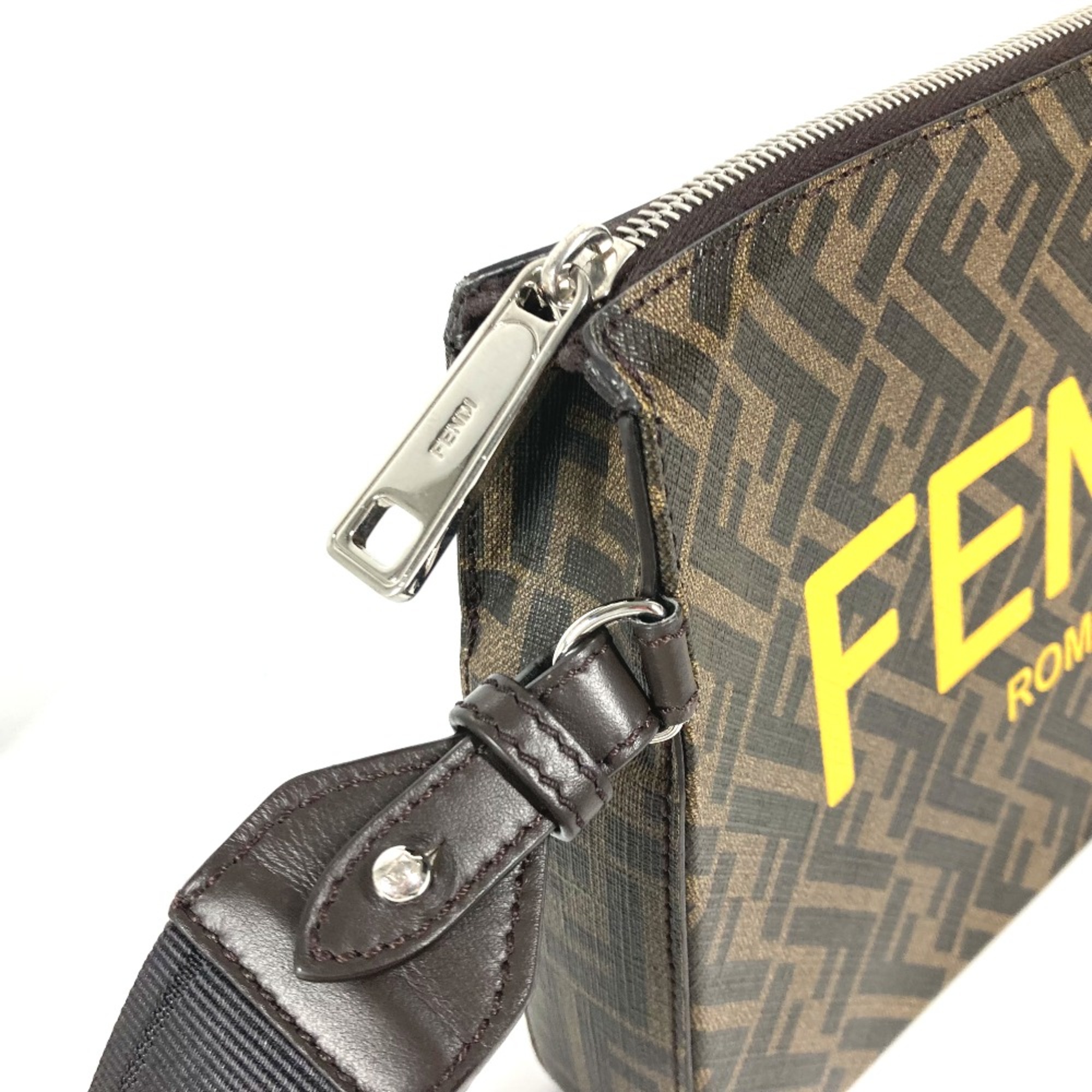 Fendi 7VA564 Zucca Bag Cluch Bag with strap Clutch bag Brown yellow