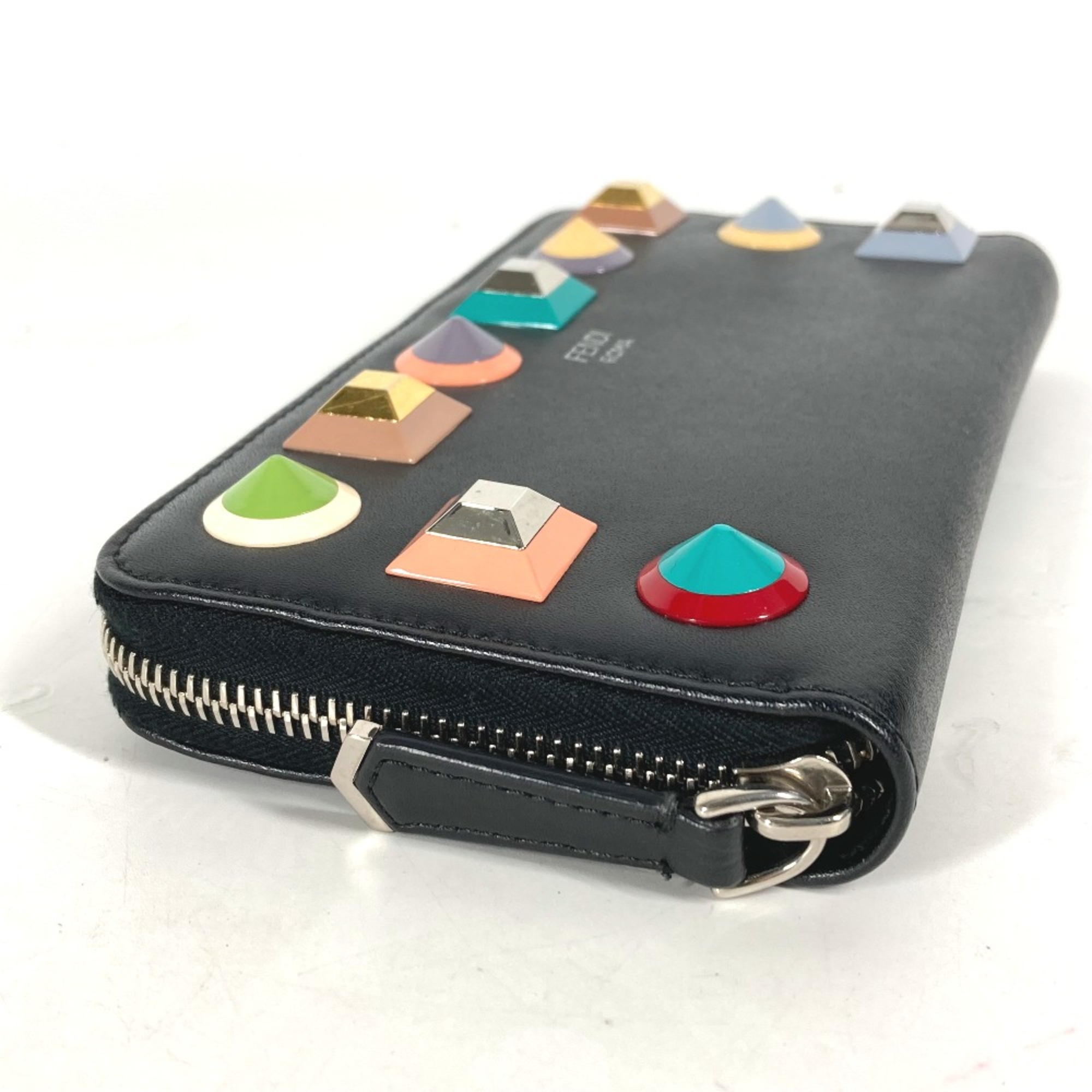 Fendi Long wallet Zip Around Long Wallet Black Multicolore