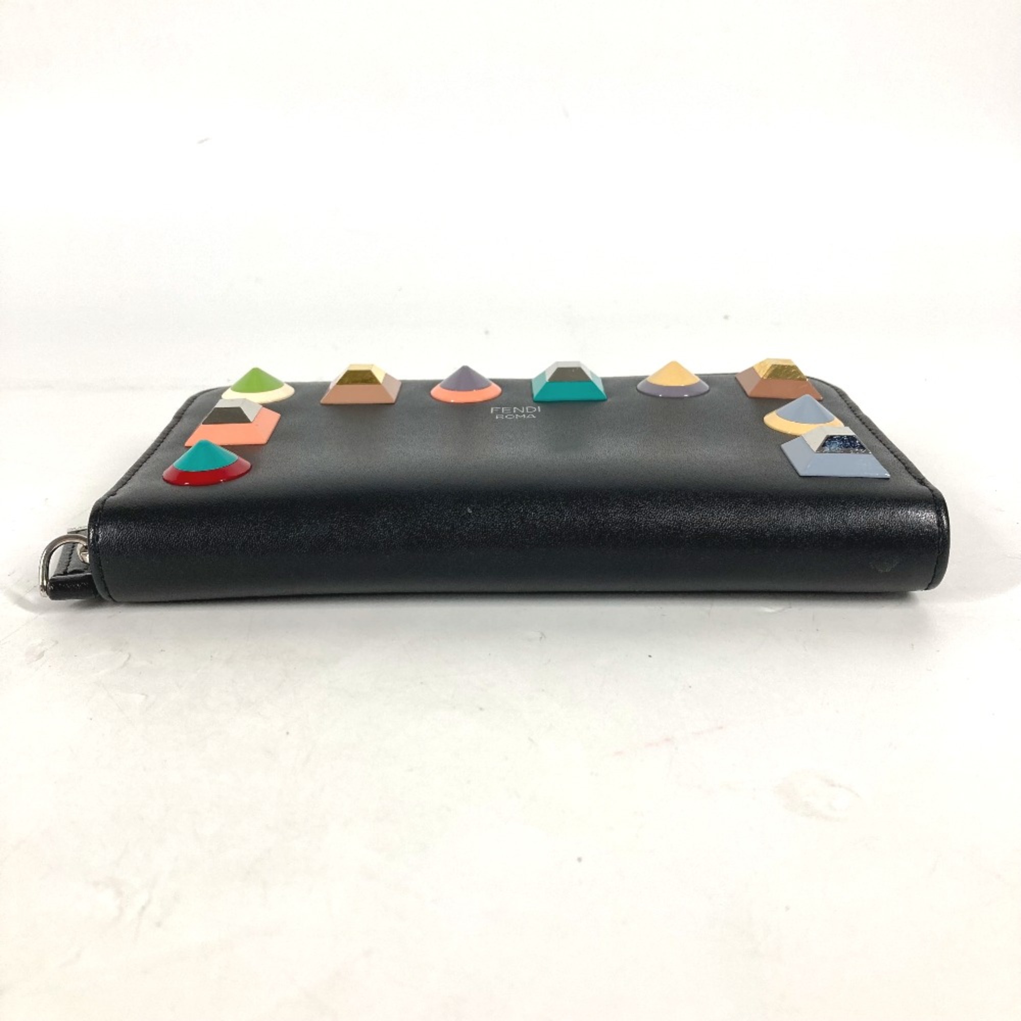 Fendi Long wallet Zip Around Long Wallet Black Multicolore