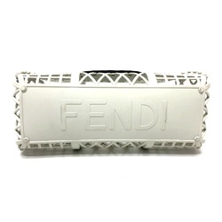 Fendi 8BH388 Mini Basket Bag Hand Bag White Beige