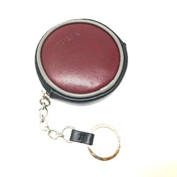 Furla With key ring Men's Women's coin purse Red Bordeaux Based