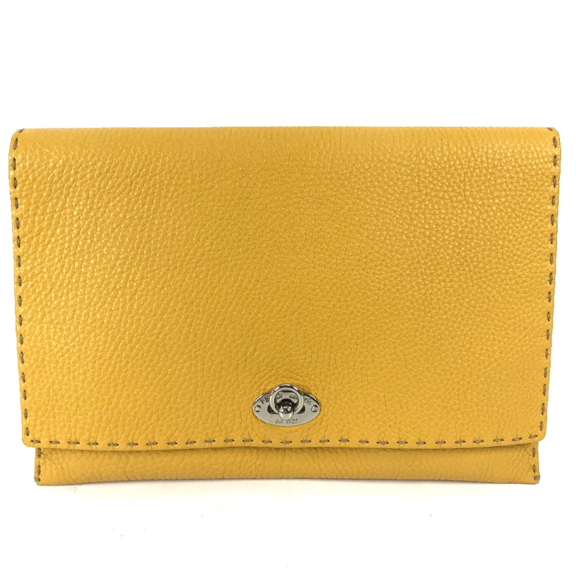 Fendi pouch bag Clutch bag yellow White