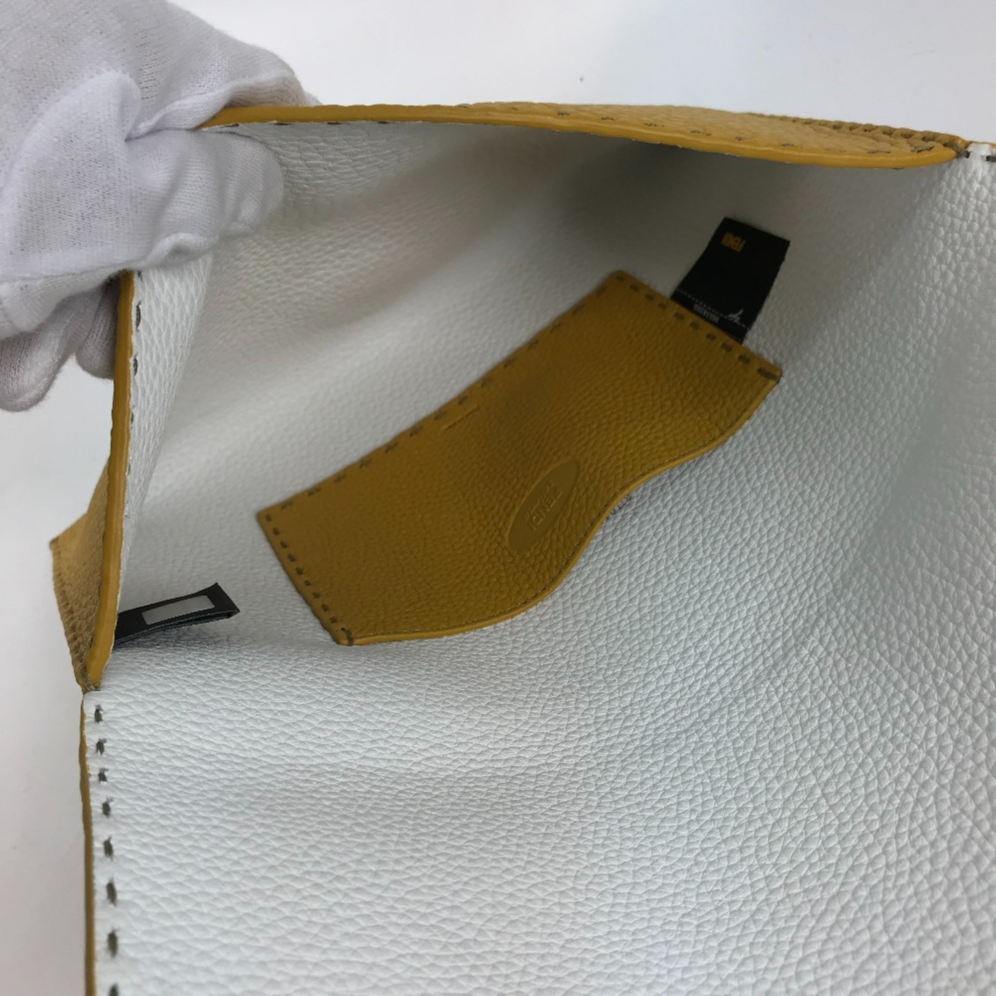 Fendi pouch bag Clutch bag yellow White