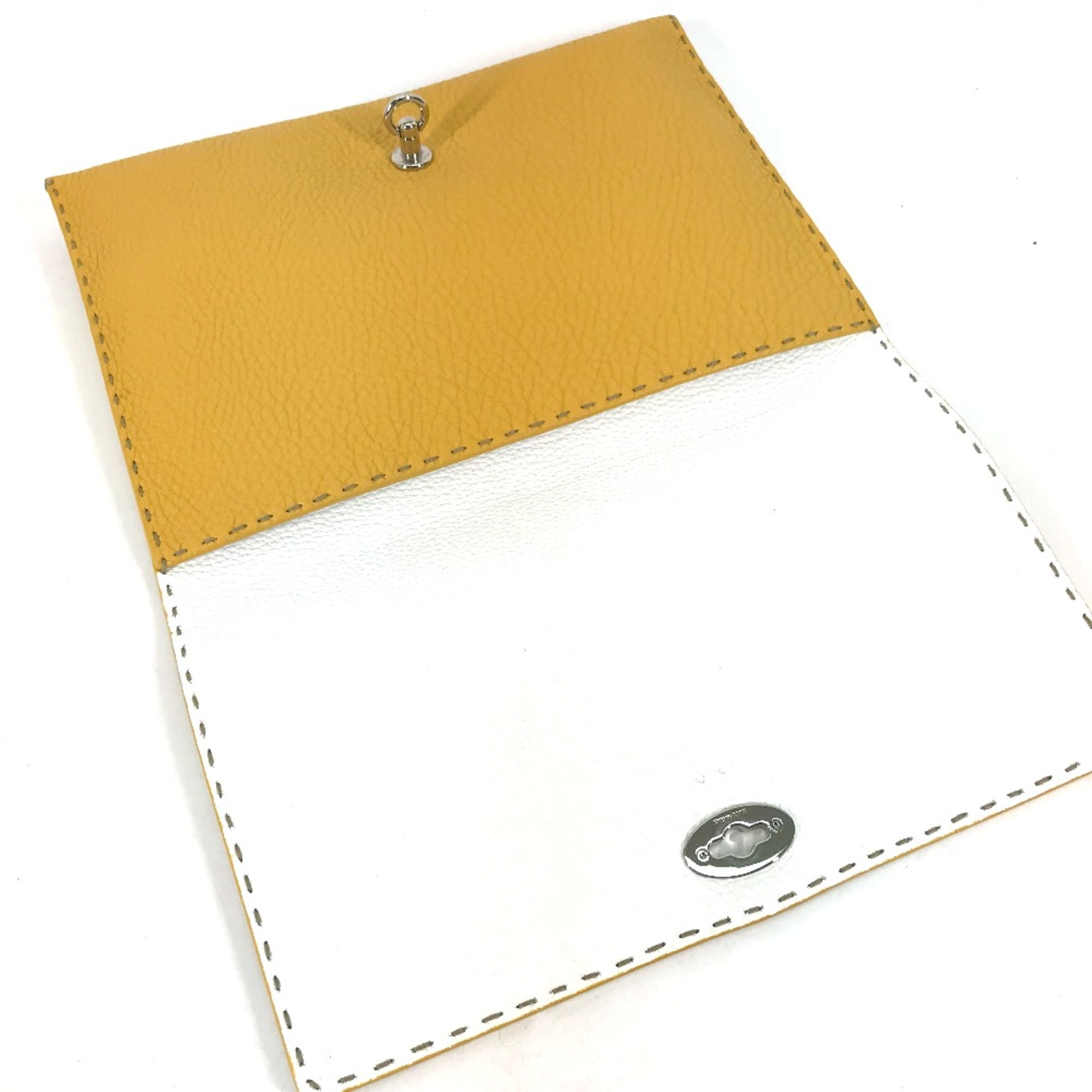 Fendi pouch bag Clutch bag yellow White