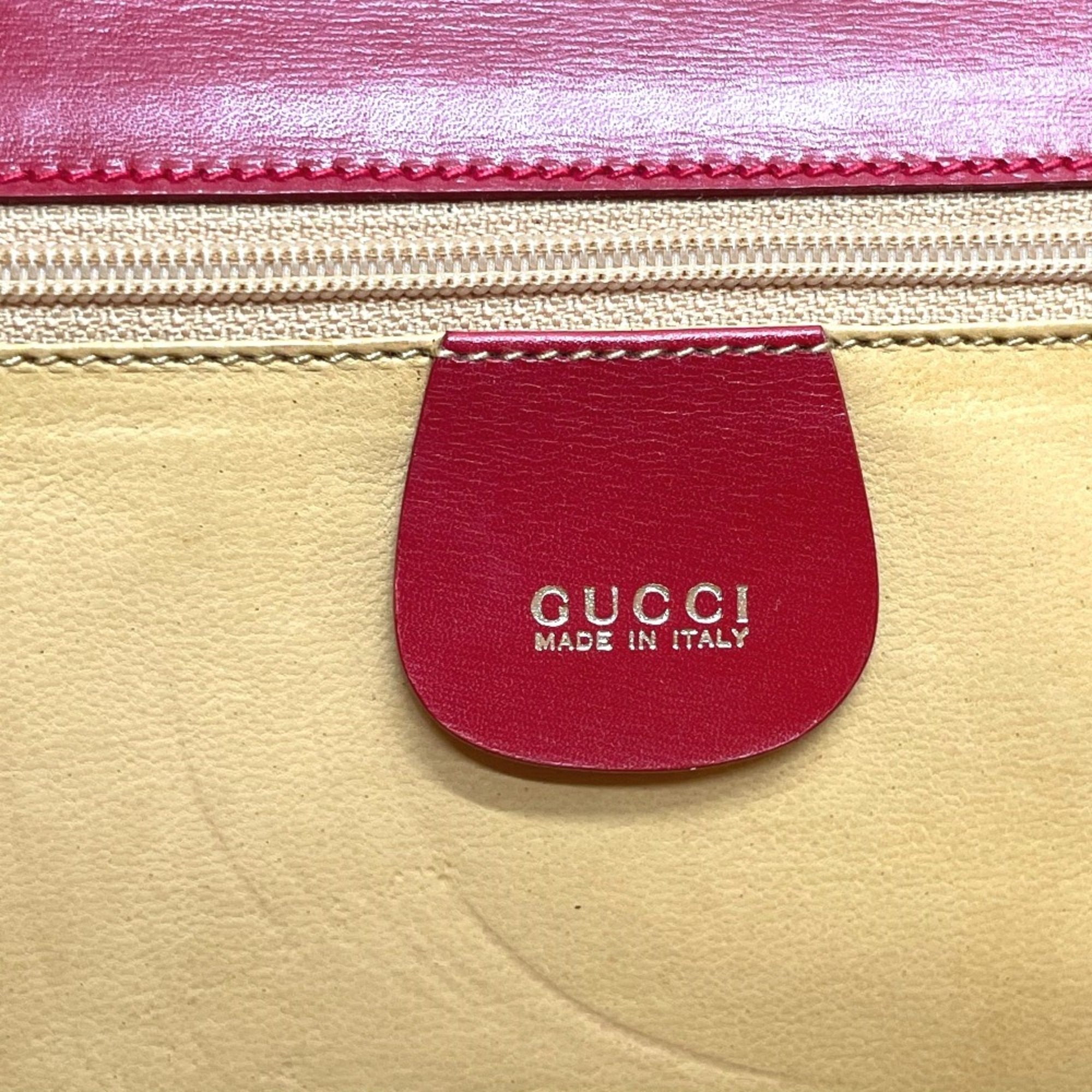 Gucci 004-01-0476 vintage Bag 2WAY Clutch bag Shoulder Bag Red x GoldHardware