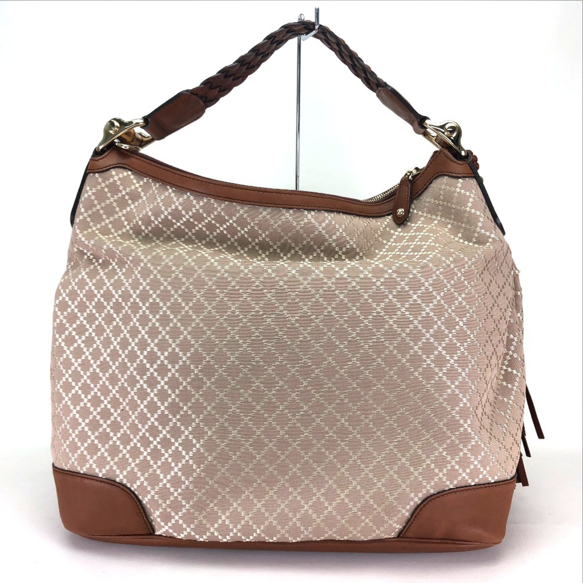 Gucci 282338 Diamante Bag Semi Shoulder Bag Shoulder Bag Beige Brown