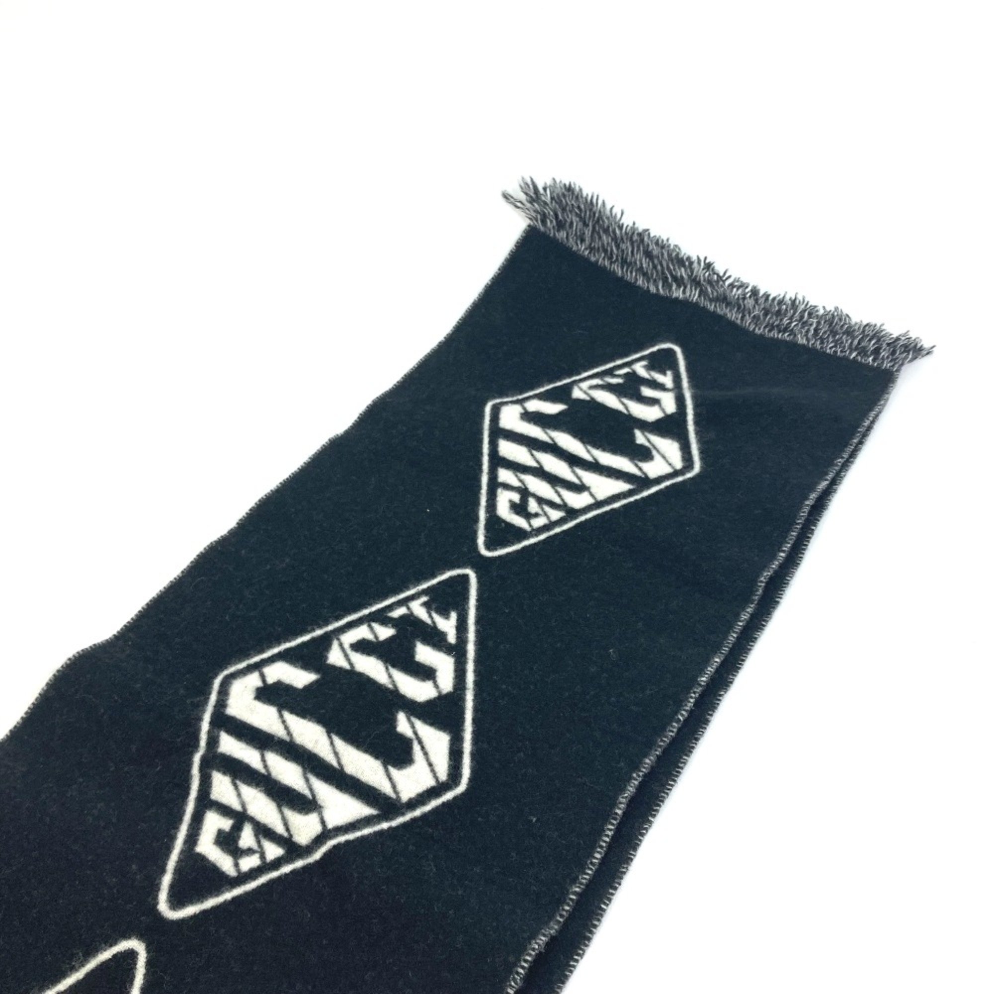 Gucci Bicolor fringe Scarf Black White