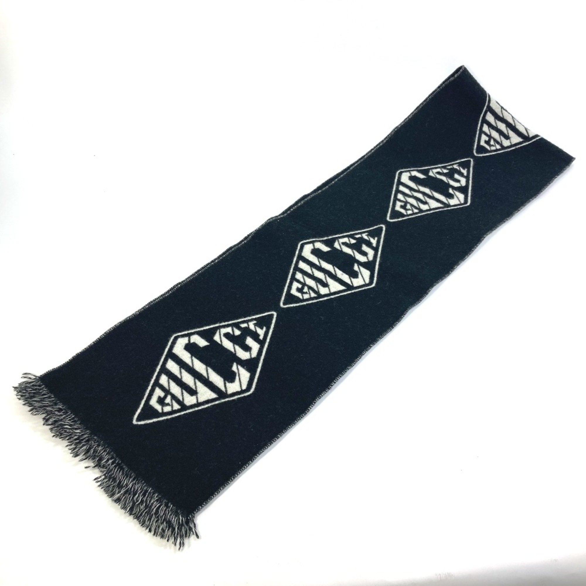 Gucci Bicolor fringe Scarf Black White