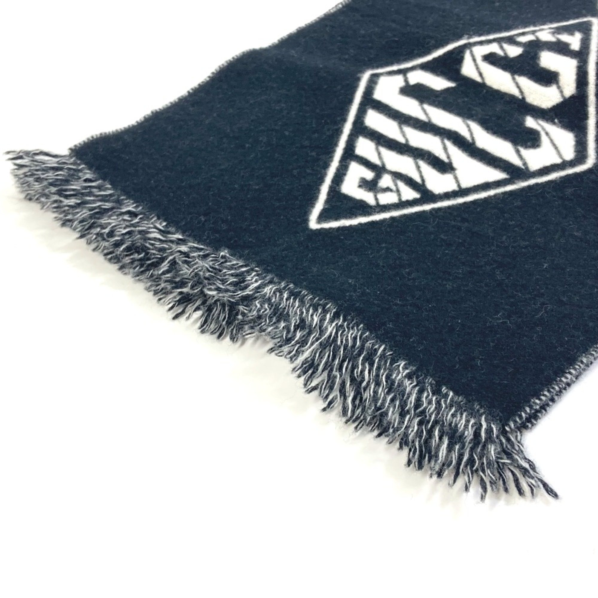 Gucci Bicolor fringe Scarf Black White