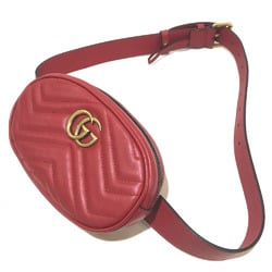 Gucci 476434 GG Marmont Bag Waist Pouch Belt bag Waist Pouch Red Red Gold