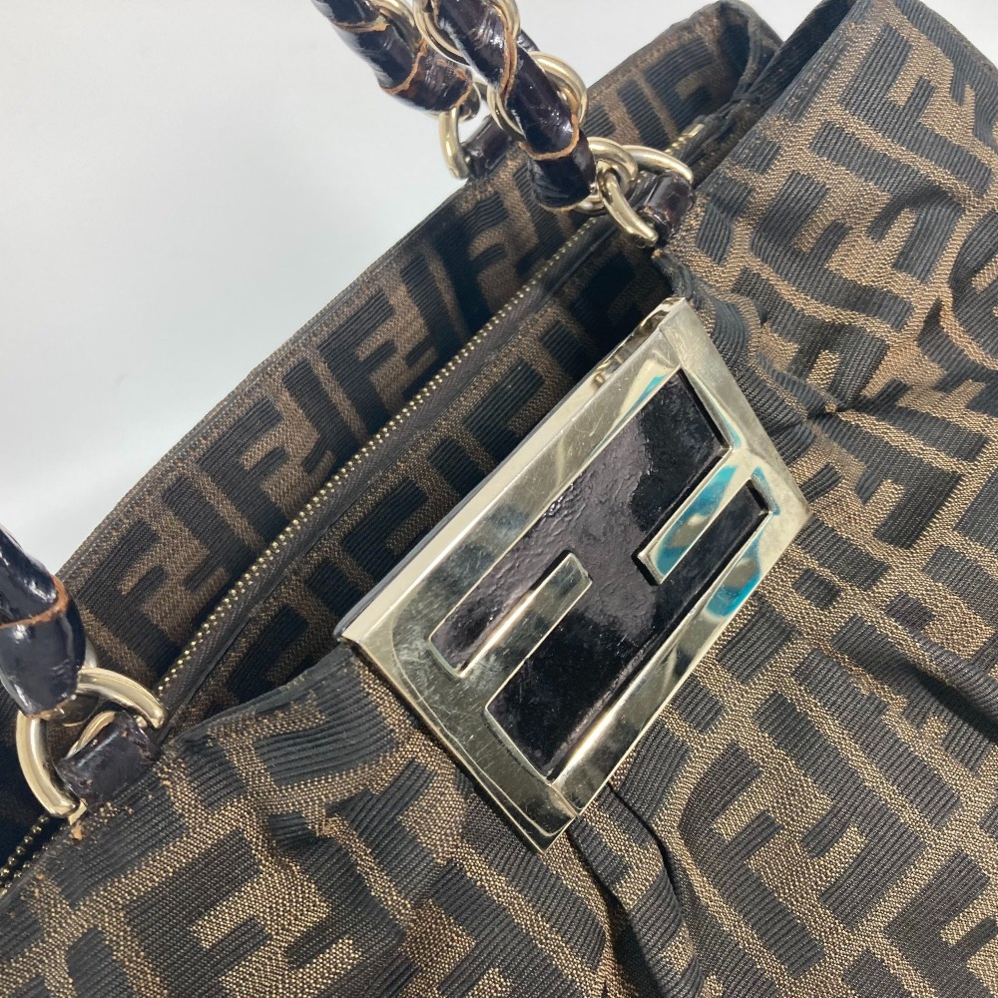 Fendi Bag Zucca Chain Shoulder Bag Brown