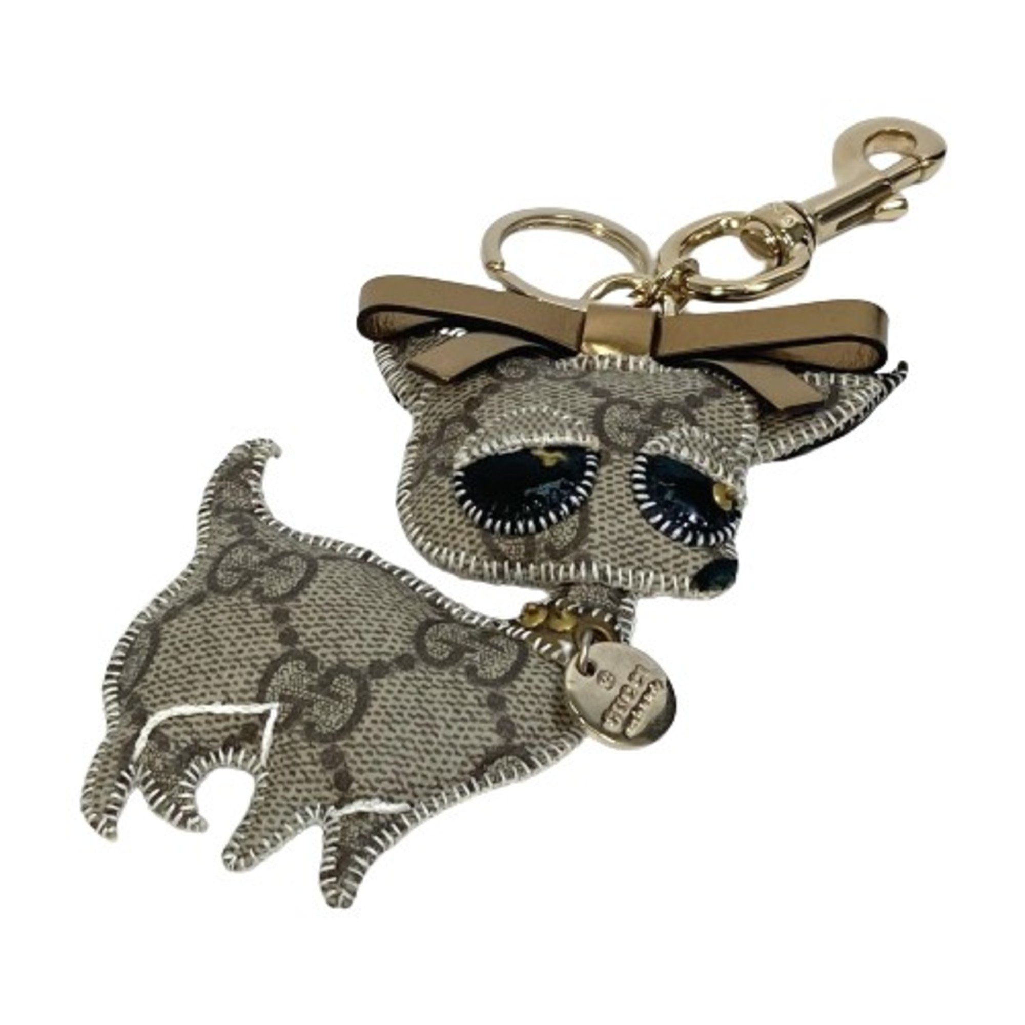 Gucci 206081 Gucciol Chihuahua Bag Key Holder Bag Charm Beige GoldHardware