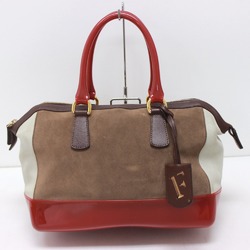 Furla Hand Bag Duffle Bag Brown Red