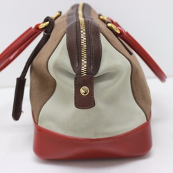 Furla Hand Bag Duffle Bag Brown Red