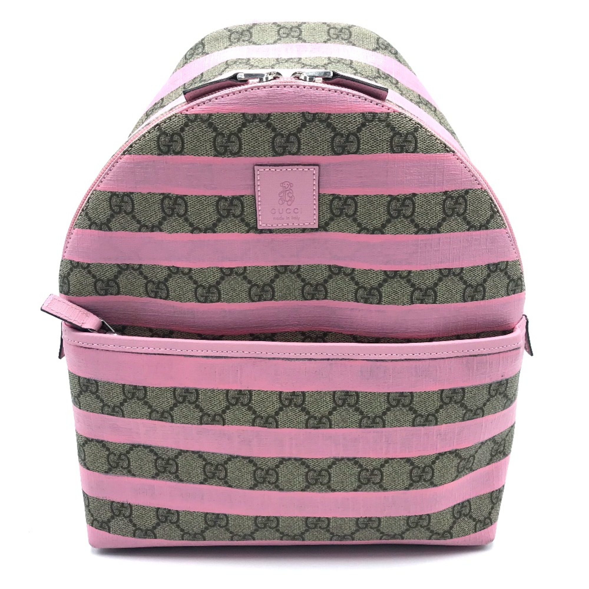 Gucci 271327 GG Supreme Backpack Pink x Beige