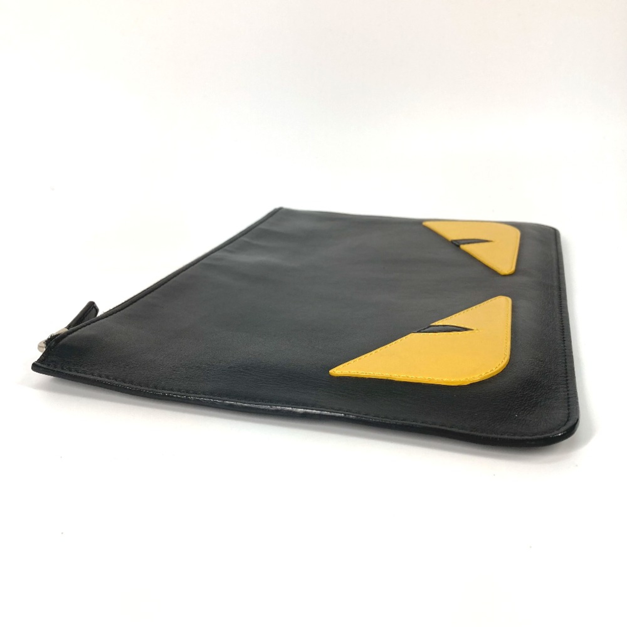 Fendi 7N0078 pouch bag Clutch bag Black yellow