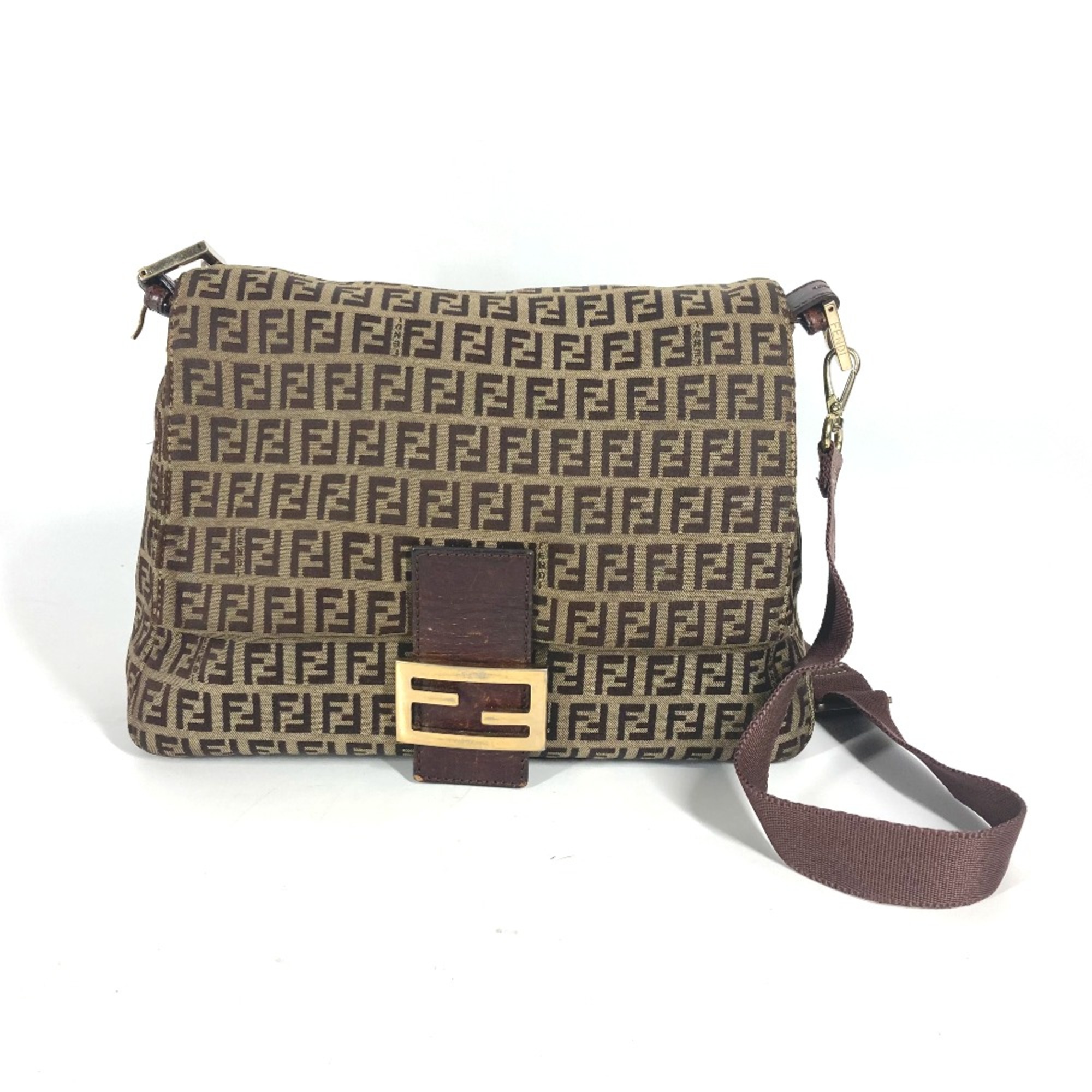 Fendi Zucchino Shoulder Bag Hand Bag Crossbody Bag Shoulder Bag Brown