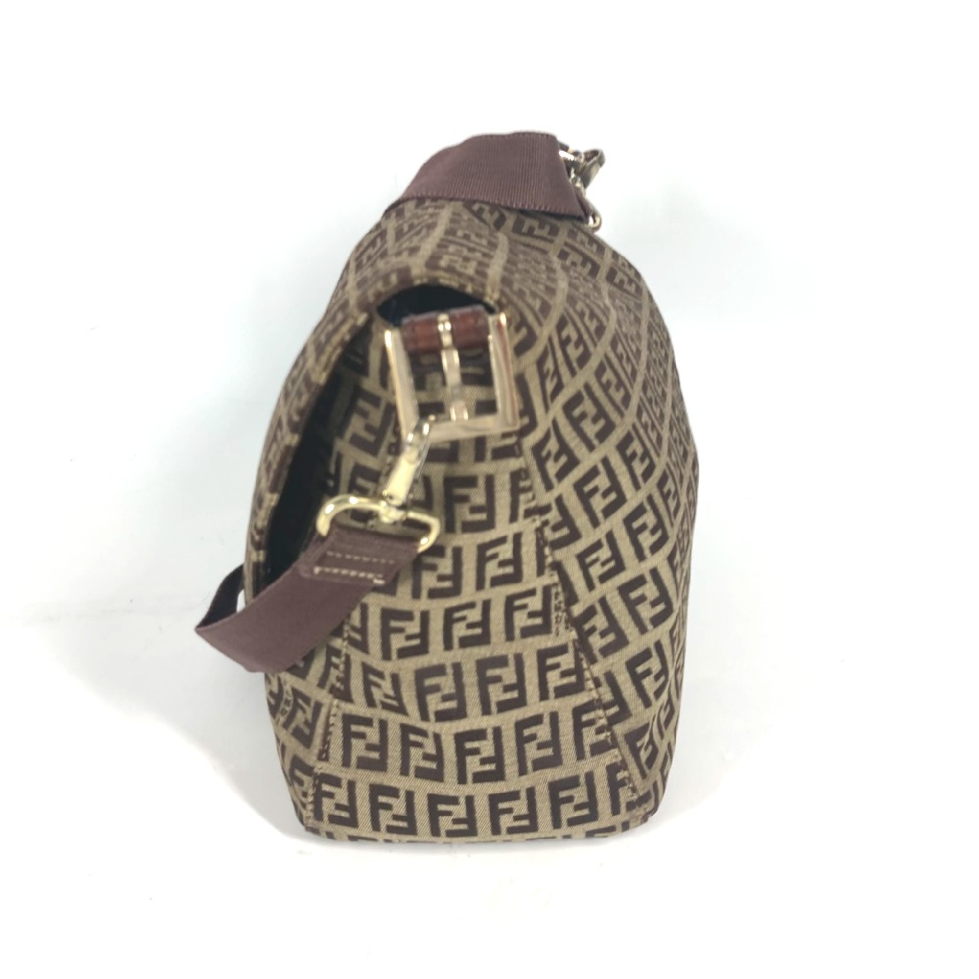 Fendi Zucchino Shoulder Bag Hand Bag Crossbody Bag Shoulder Bag Brown